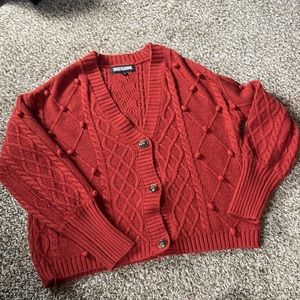 Two piece knit sweater w/ matching crop top